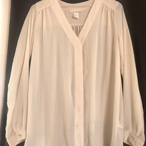 Long Sleeves Cream Blouse